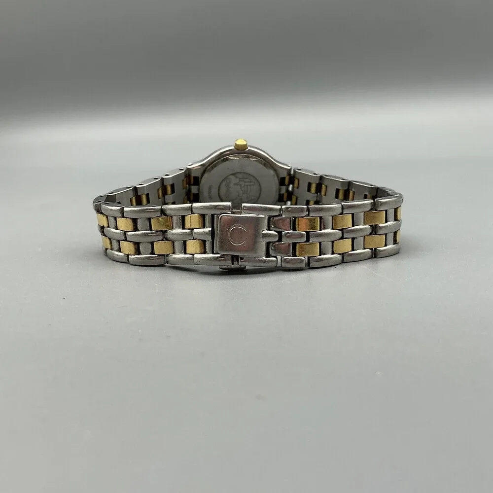 Vintage Omega De Ville Womens Watch 23mm White Dial Two Tone New Battery 6.25